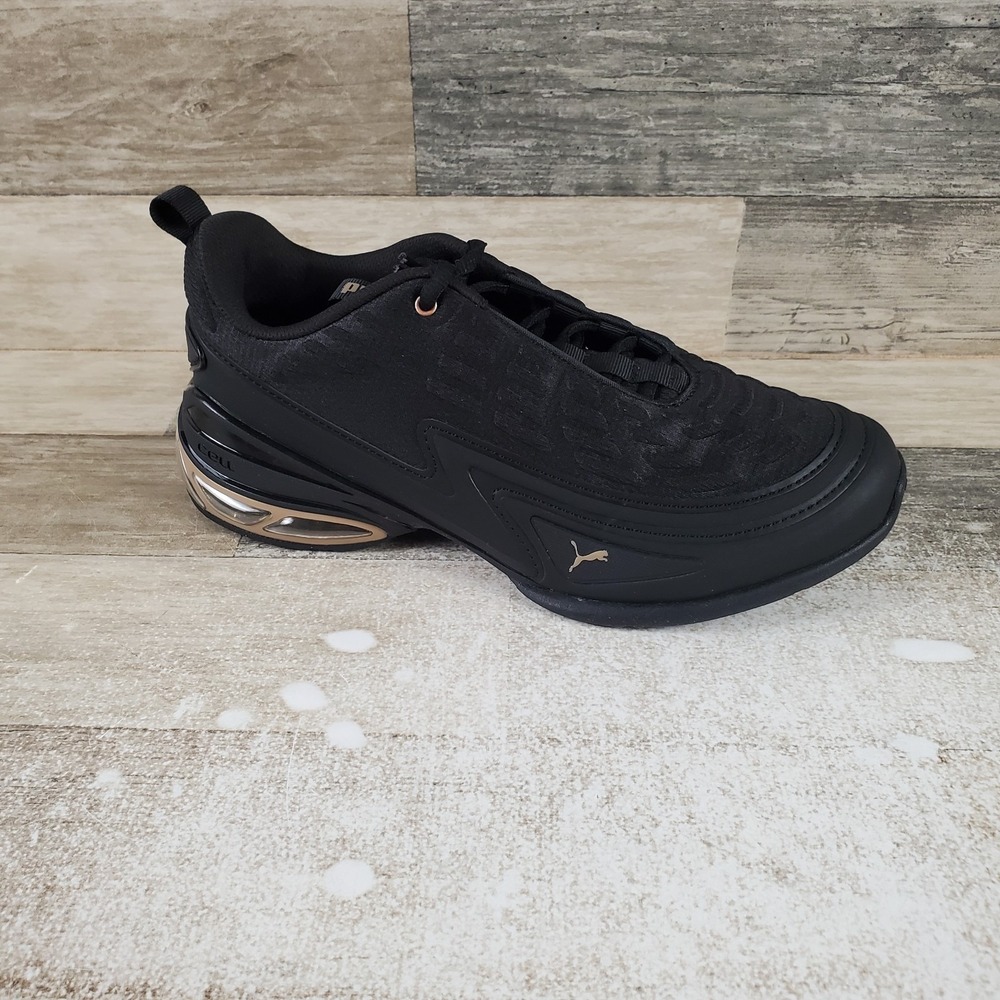 PUMA Meza Women Shoes Sz 8.5 Athletic Running Black Mesh Low Top Lace Up Sneaker